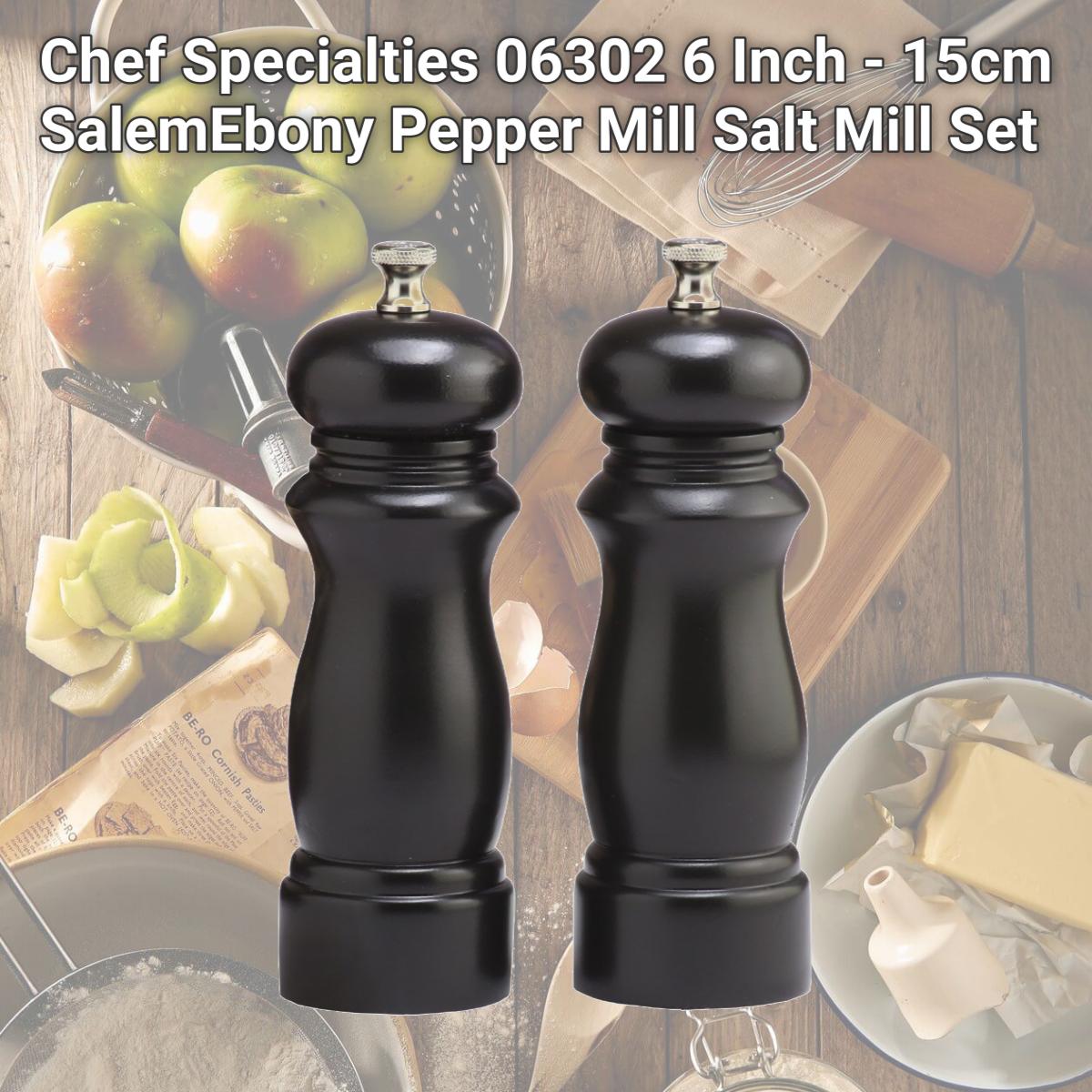 Picture of Chef Specialties 06302 6 Inch - 15cm SalemEbony Pepper Mill Salt Mill Set