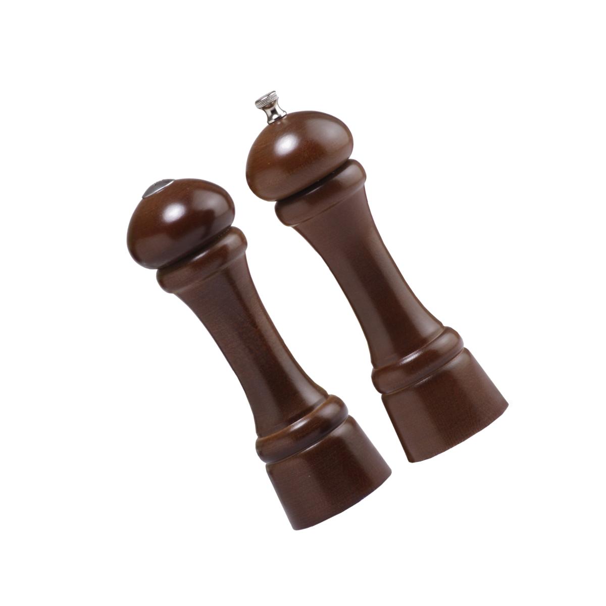 Picture of Chef Specialties 08100 8 Inch - 20cm WindsorWalnut Pepper Mill Salt Shaker Set
