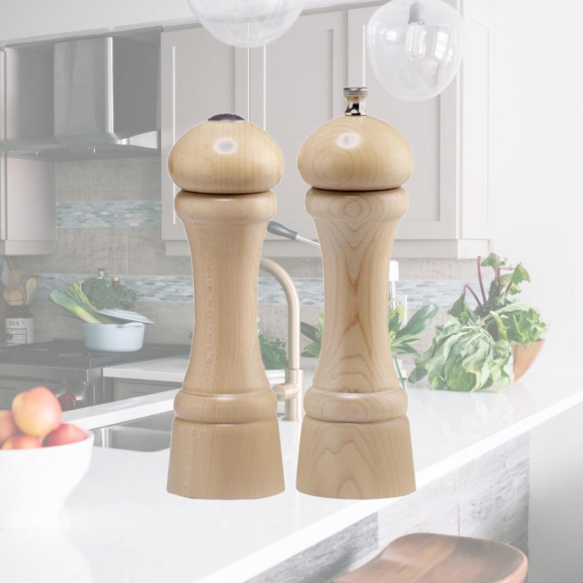 Picture of Chef Specialties 08200 8 Inch - 20cm WindsorNatural Pepper Mill Salt Shaker Set