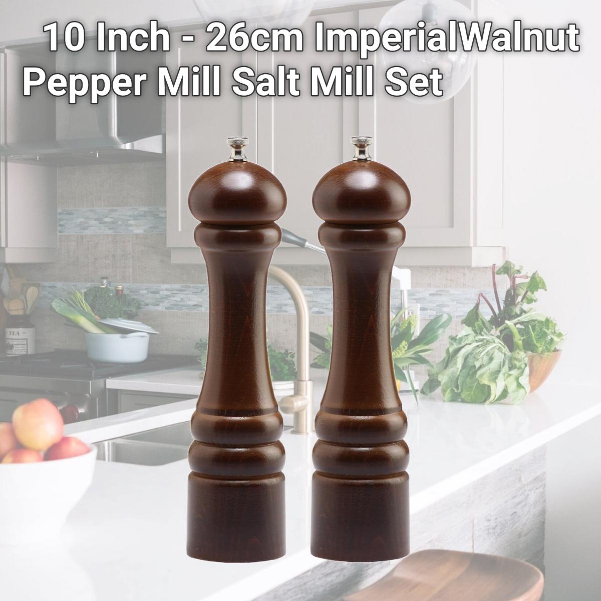 Picture of Chef Specialties 10102 10 Inch - 26cm ImperialWalnut Pepper Mill Salt Mill Set