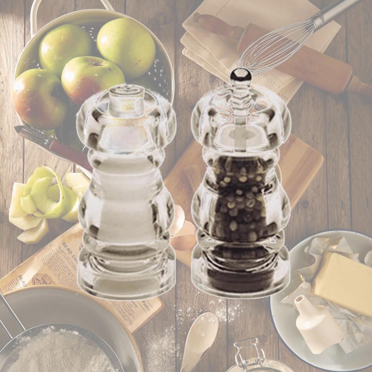 Picture of Chef Specialties 29190 5 Inch - 13cm LaurelAcrylic Pepper Mill Salt Shaker Set