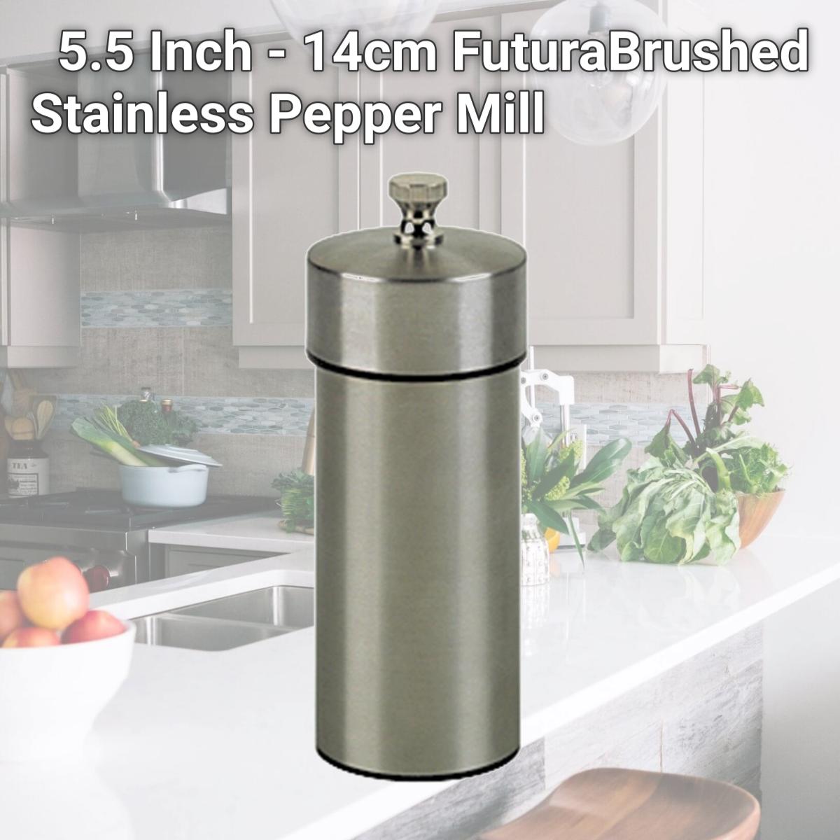 Picture of Chef Specialties 29921 5.5 Inch - 14cm FuturaBrushed Stainless Pepper Mill
