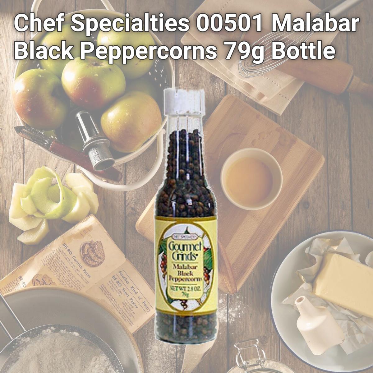 Picture of Chef Specialties 00501 Malabar Black Peppercorns 79g Bottle