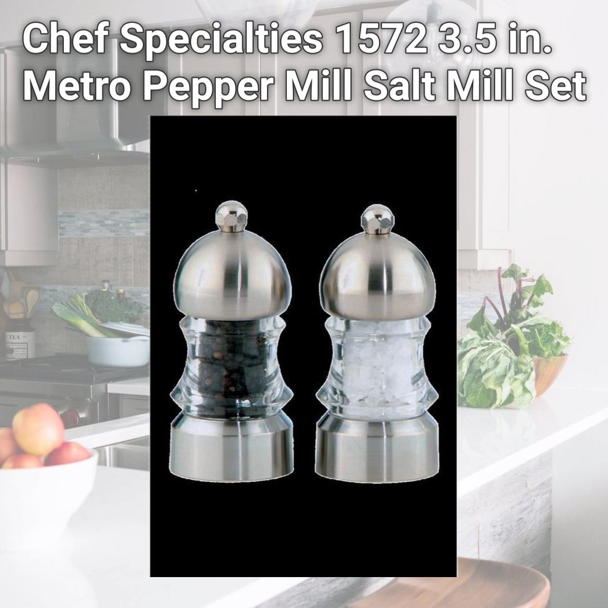 Picture of Chef Specialties 1572 3.5 in. Metro Pepper Mill Salt Mill Set