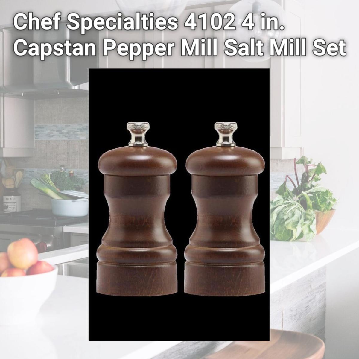 Picture of Chef Specialties 4102 4 in. Capstan Pepper Mill Salt Mill Set