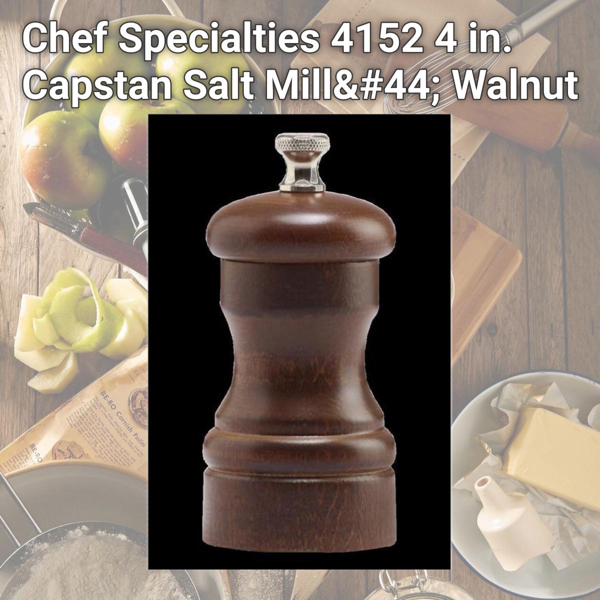 Picture of Chef Specialties 4152 4 in. Capstan Salt Mill, Walnut
