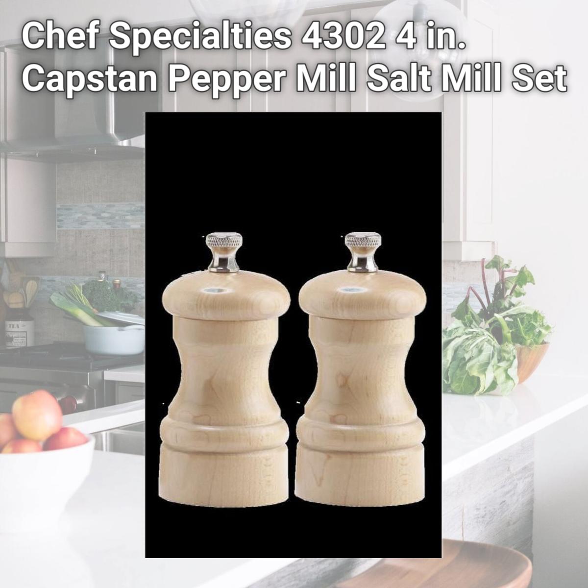 Picture of Chef Specialties 4302 4 in. Capstan Pepper Mill Salt Mill Set