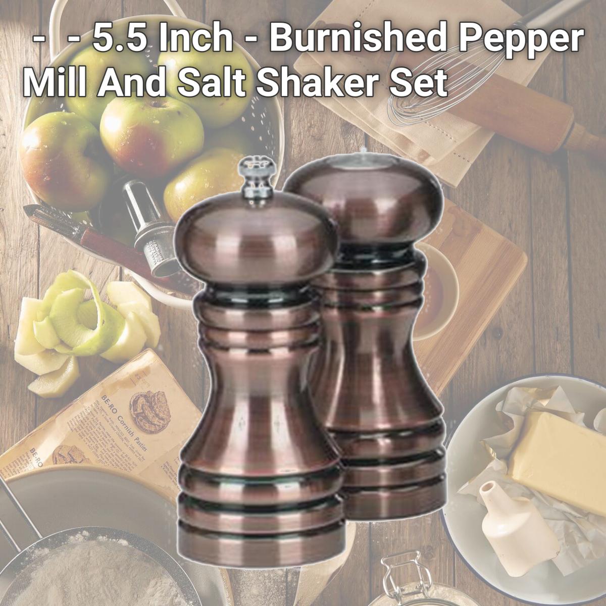 Picture of Chef Specialties - 90050 - 5.5 Inch - Burnished Pepper Mill And Salt Shaker Set