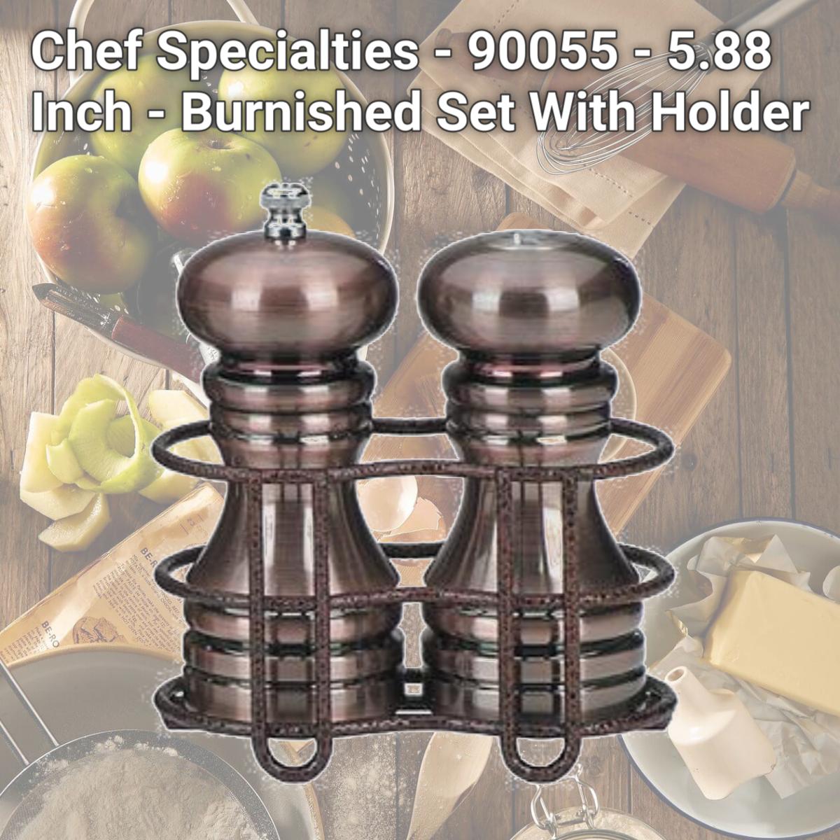 Picture of Chef Specialties - 90055 - 5.88 Inch - Burnished Set With Holder