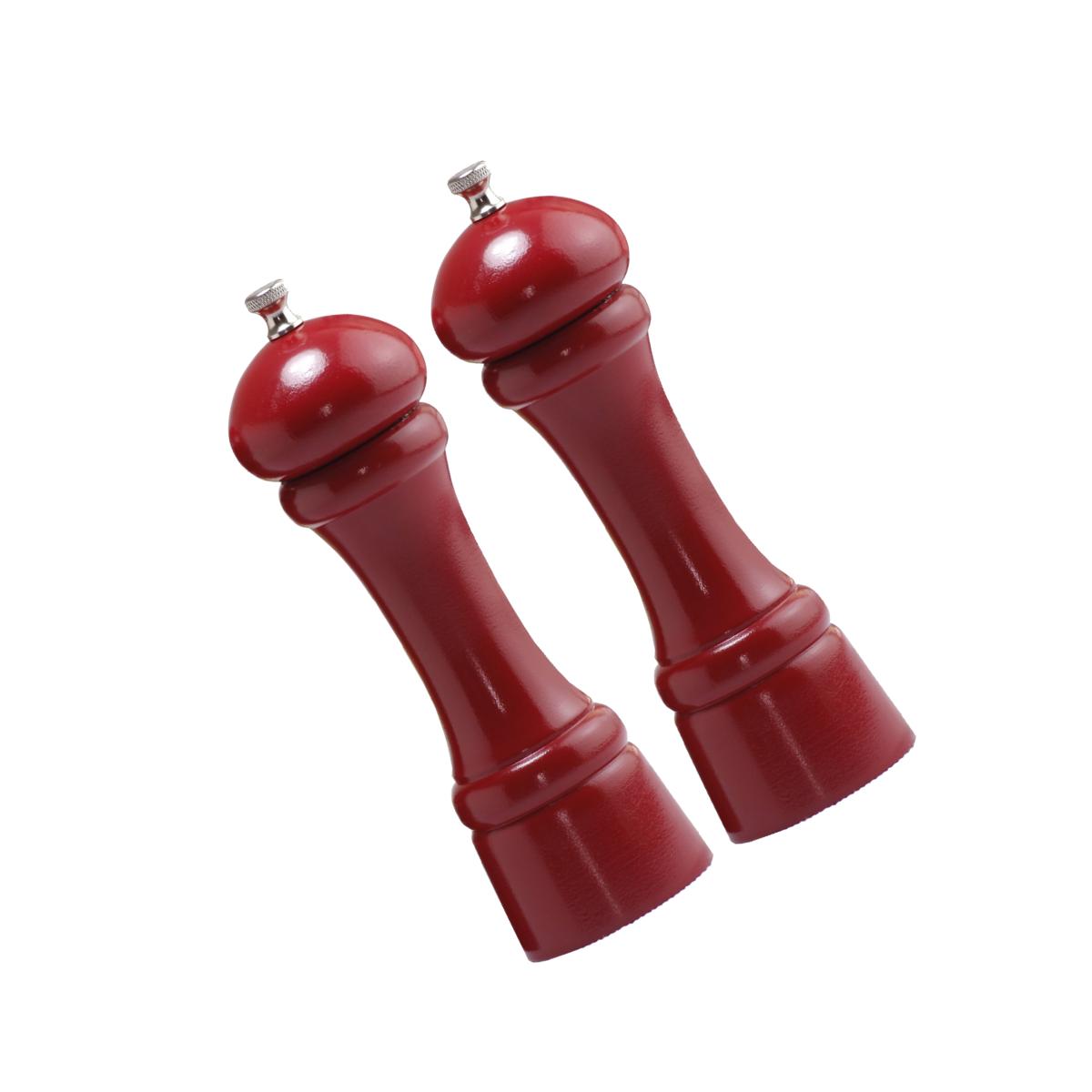 Picture of Chef Specialties 08602 8 in. Candy Apple Red Pepper Mill and Salt Mill Set