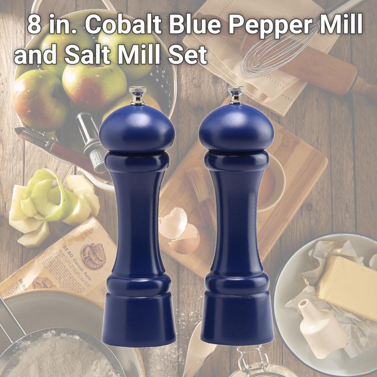 Picture of Chef Specialties 08702 8 in. Cobalt Blue Pepper Mill and Salt Mill Set