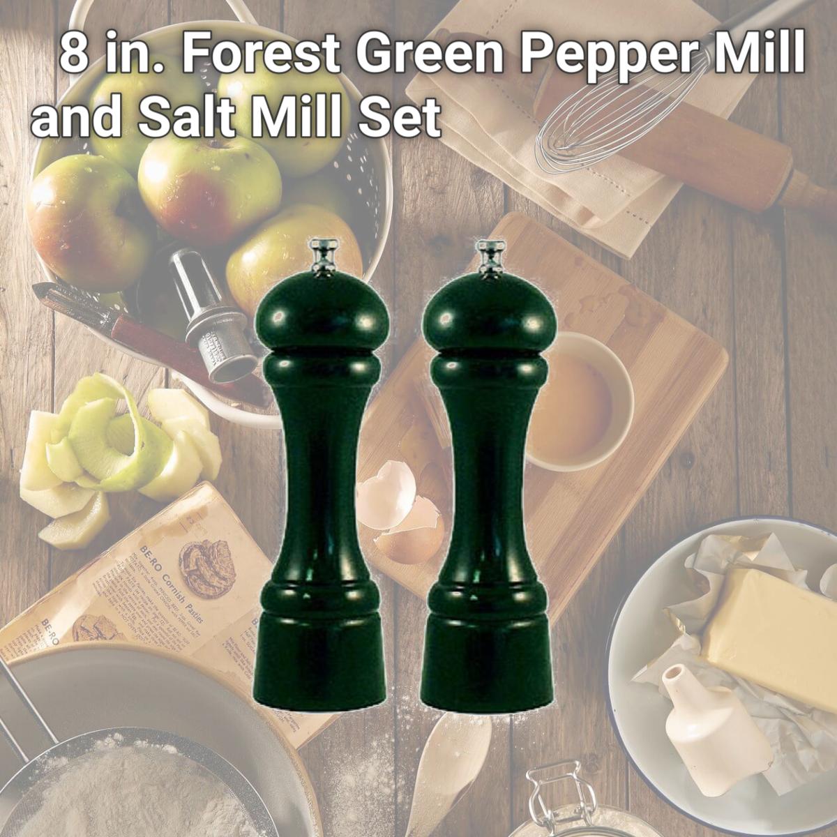 Picture of Chef Specialties 08802 8 in. Forest Green Pepper Mill and Salt Mill Set