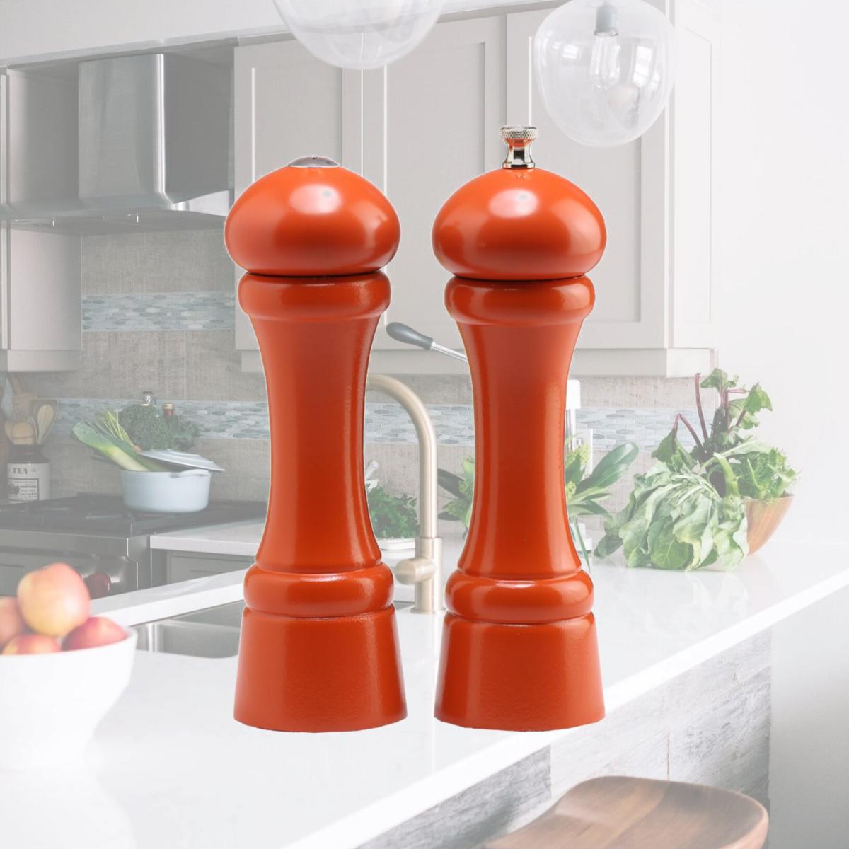 Picture of Chef Specialties 08900 8 in. Butternut Orange Pepper Mill and Salt Shaker Set