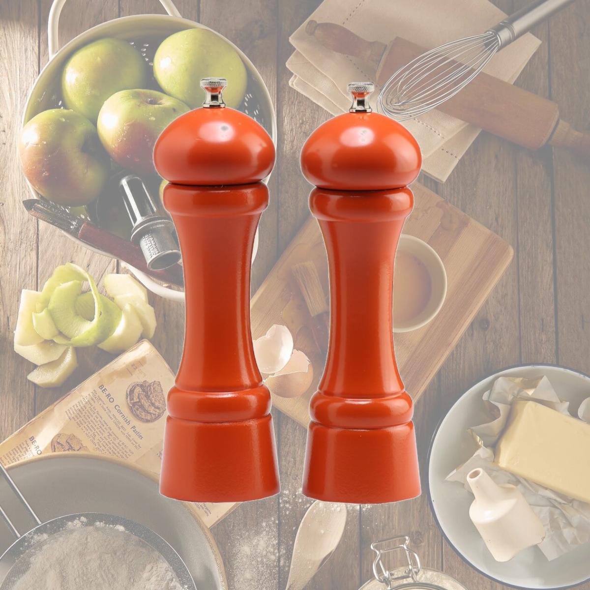 Picture of Chef Specialties 08902 8 in. Butternut Orange Pepper and Salt Mill Set