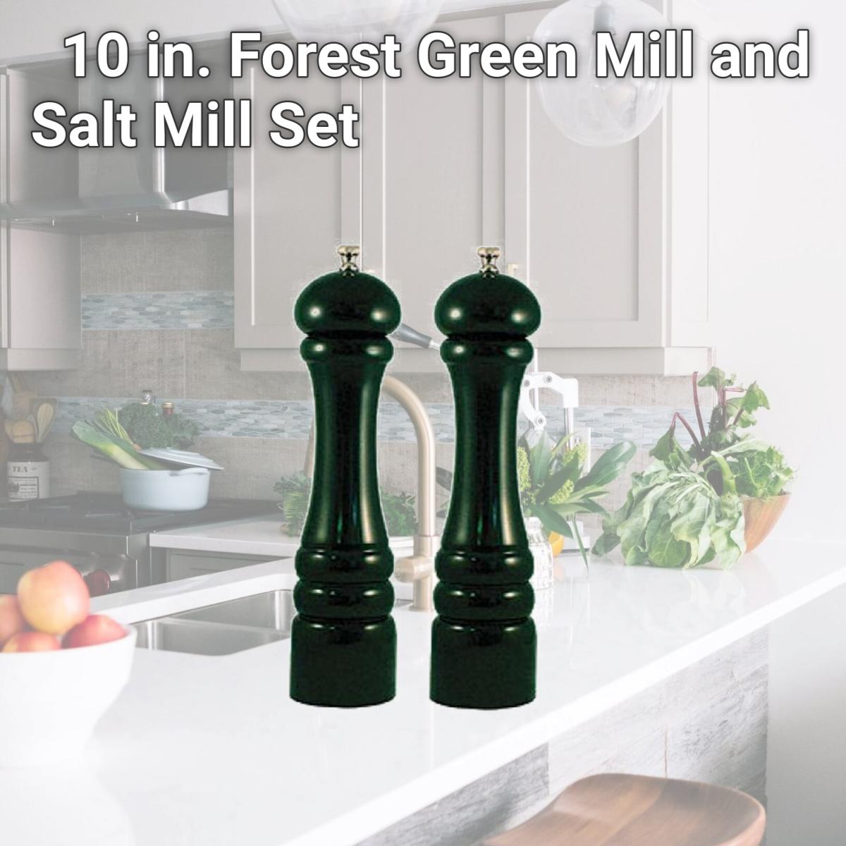 Picture of Chef Specialties 10802 10 in. Forest Green Mill and Salt Mill Set