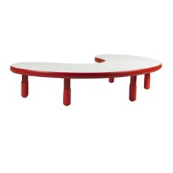 Ab739kpr12 38 X 65 In. Teacher & Kidney Baseline Table With 12 In. Legs, Candy Apple Red