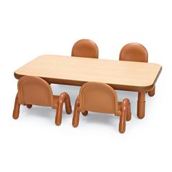 Ab74512gn5 48 X 30 X 12 In. Baseline Toddler Small Rectangular Table & Chair Set, Teal Green