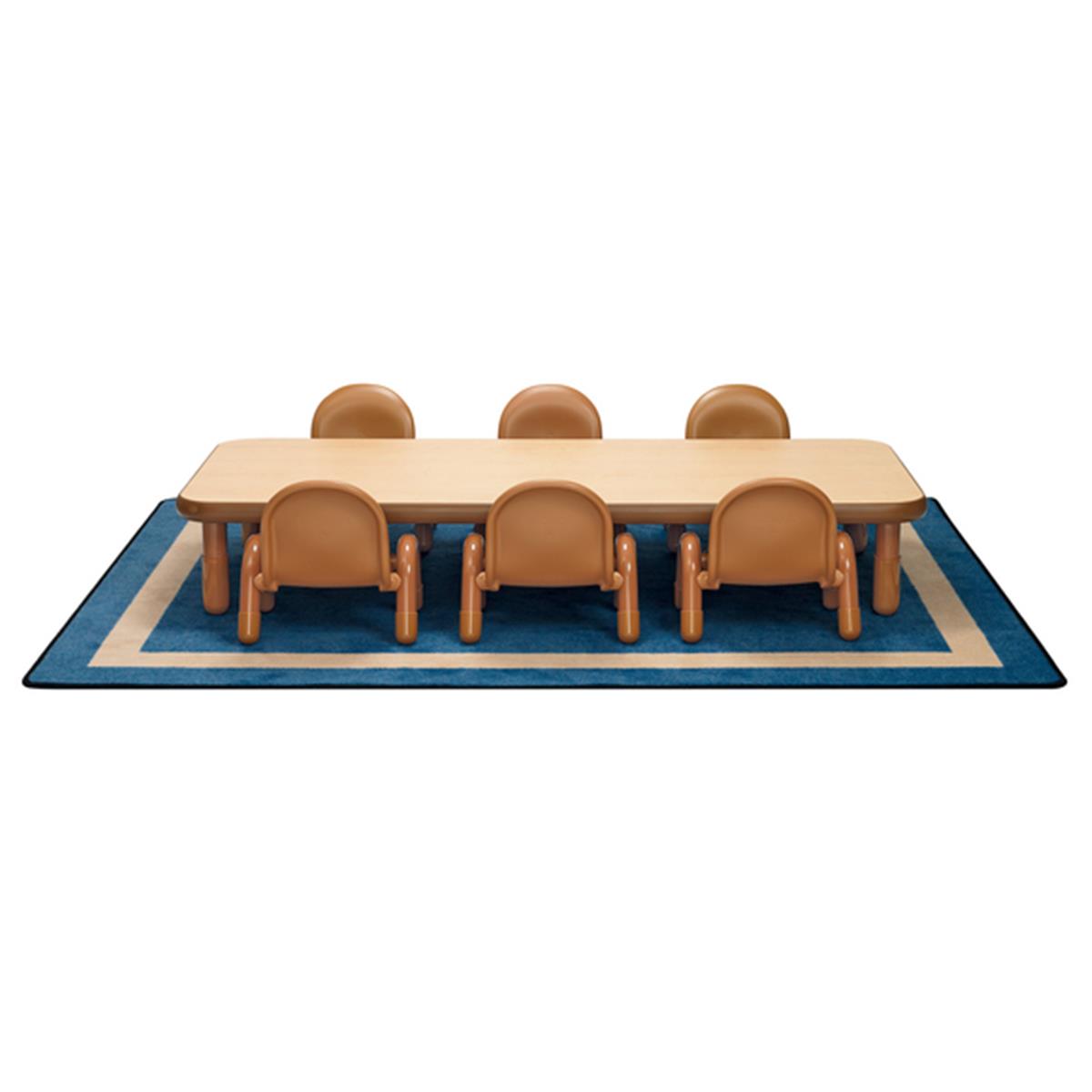 Ab74612nw5 30 X 60 X12 In. Baseline Rectangular Table & 6 Chair Set, Natural Wood - 5 In.