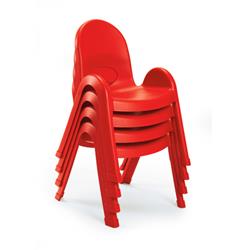 Ab7705pr4 5 In. Value Stack Child Chair, Candy Apple Red - Pack Of 4