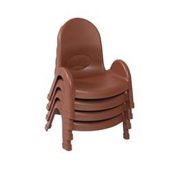 Ab7707cb4 7 In. Value Stack Child Chair, Cocoa - Pack Of 4