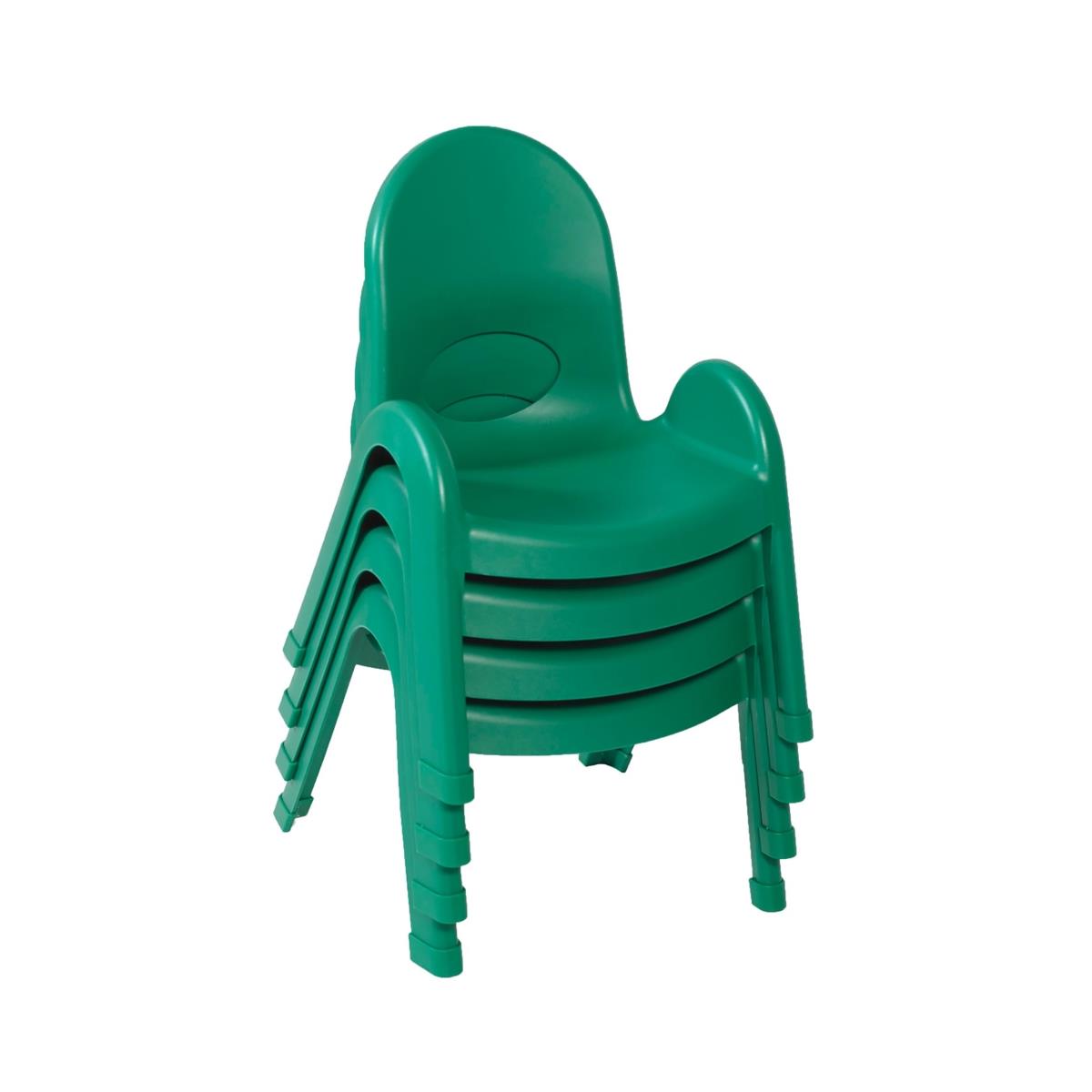 Ab7709pg4 9 In. Value Stack Child Chair, Shamrock Green - Pack Of 4
