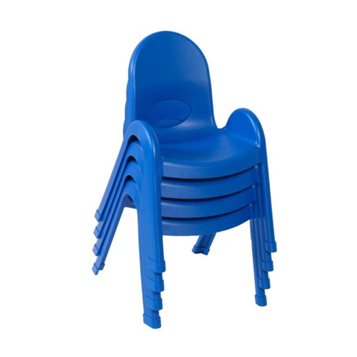 Ab7711pb4 11 In. Value Stack Child Chair, Royal Blue - Pack Of 4