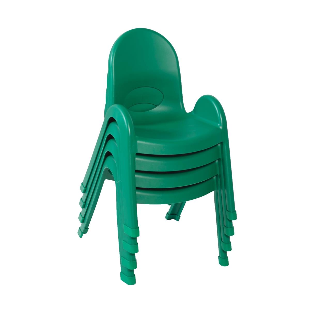 Ab7711pg4 11 In. Value Stack Child Chair, Shamrock Green - Pack Of 4