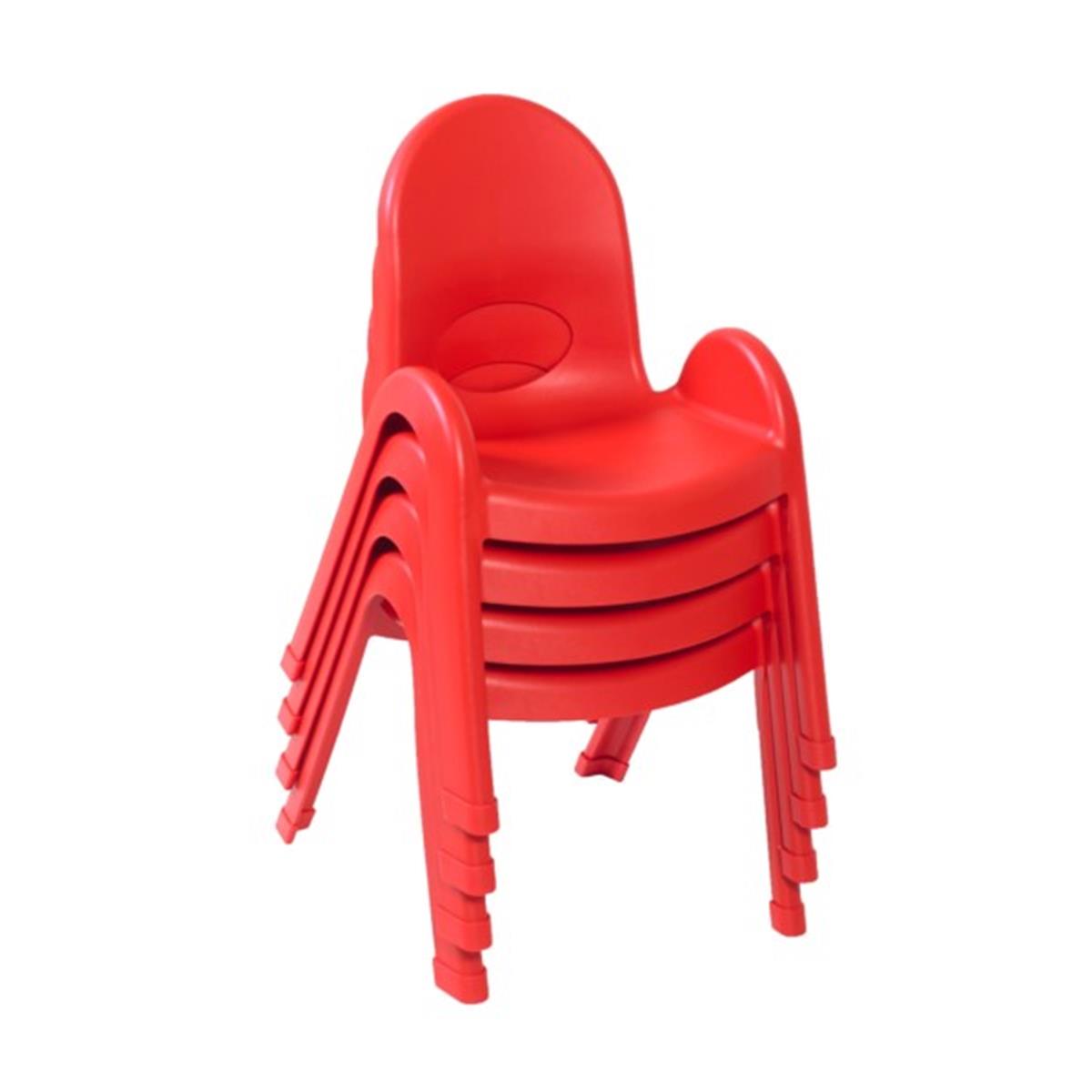 Ab7711pr4 11 In. Value Stack Child Chair, Candy Apple Red - Pack Of 4