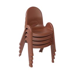 Ab7711cb4 11 In. Value Stack Child Chair, Cocoa - Pack Of 4