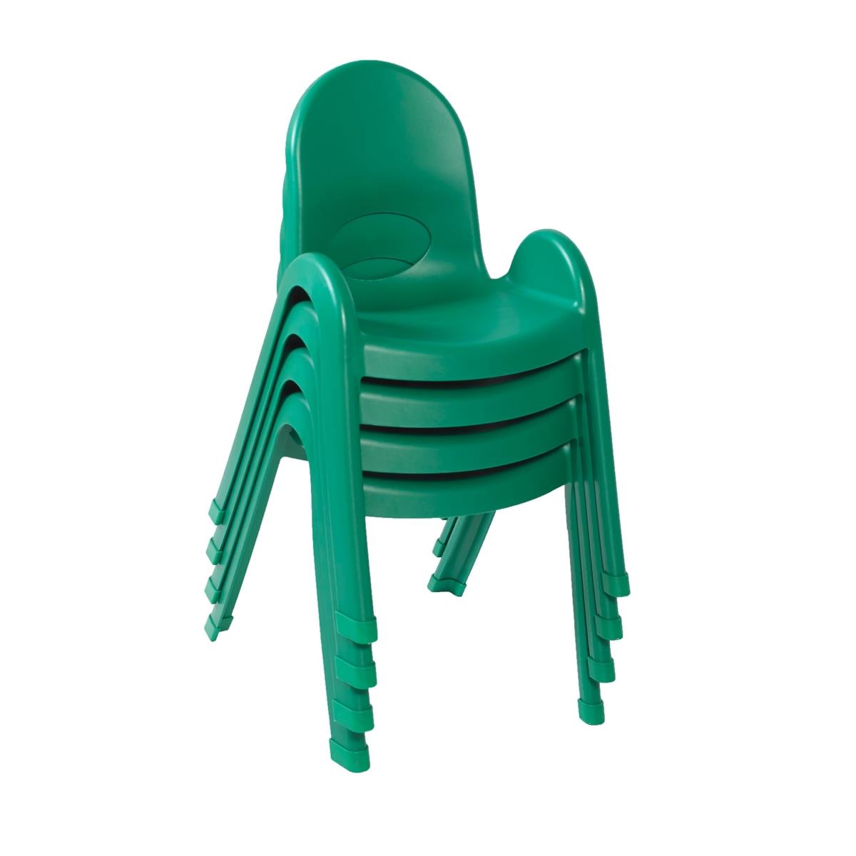 Ab7713pg4 13 In. Value Stack Child Chair, Shamrock Green - Pack Of 4