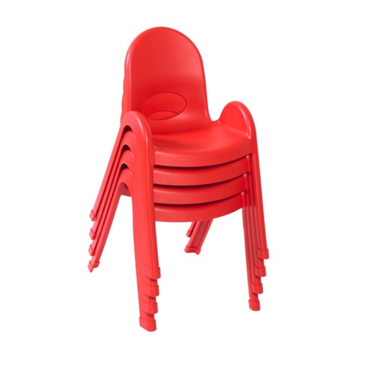 Ab7713pr4 13 In. Value Stack Child Chair, Candy Apple Red - Pack Of 4