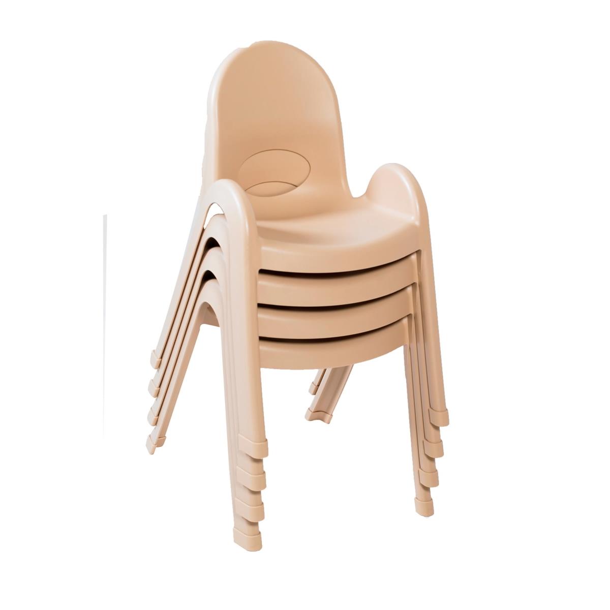 Ab7713nt4 13 In. Value Stack Child Chair, Natural Tan - Pack Of 4