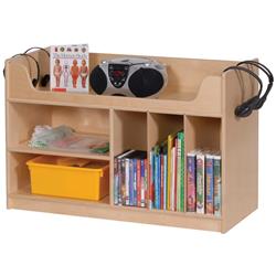 Angeles Ang1523 Brich Mobile Listening Center With Dividers - Uv Finish - 24 X 15 X 36 In.
