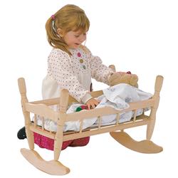 Angeles Ang521 Solid Maple With Birch Panels Doll Cradle - 16 X 13 X 21 In.