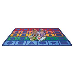 Cpr3012 Rainbow Shapes Rectangle Carpet - Large