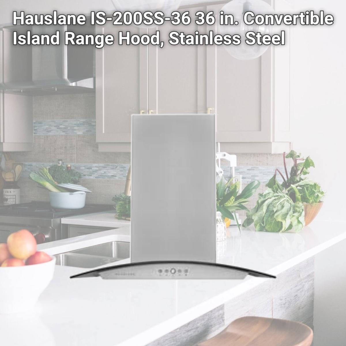 Picture of Hauslane IS-200SS-36 36 in. Convertible Island Range Hood, Stainless Steel