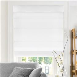 Rmbs3664 Cordless Roman Shades & Soft Fabric Window Blind, Belgian Snow - 36 X 64 In.