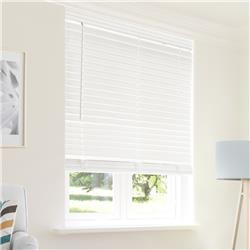 Cfw-cw-6860 68 X 60 In. Cordless Faux Wood Blinds With 2 In. Slats - Chelsea White - Commercial Grade Pvc