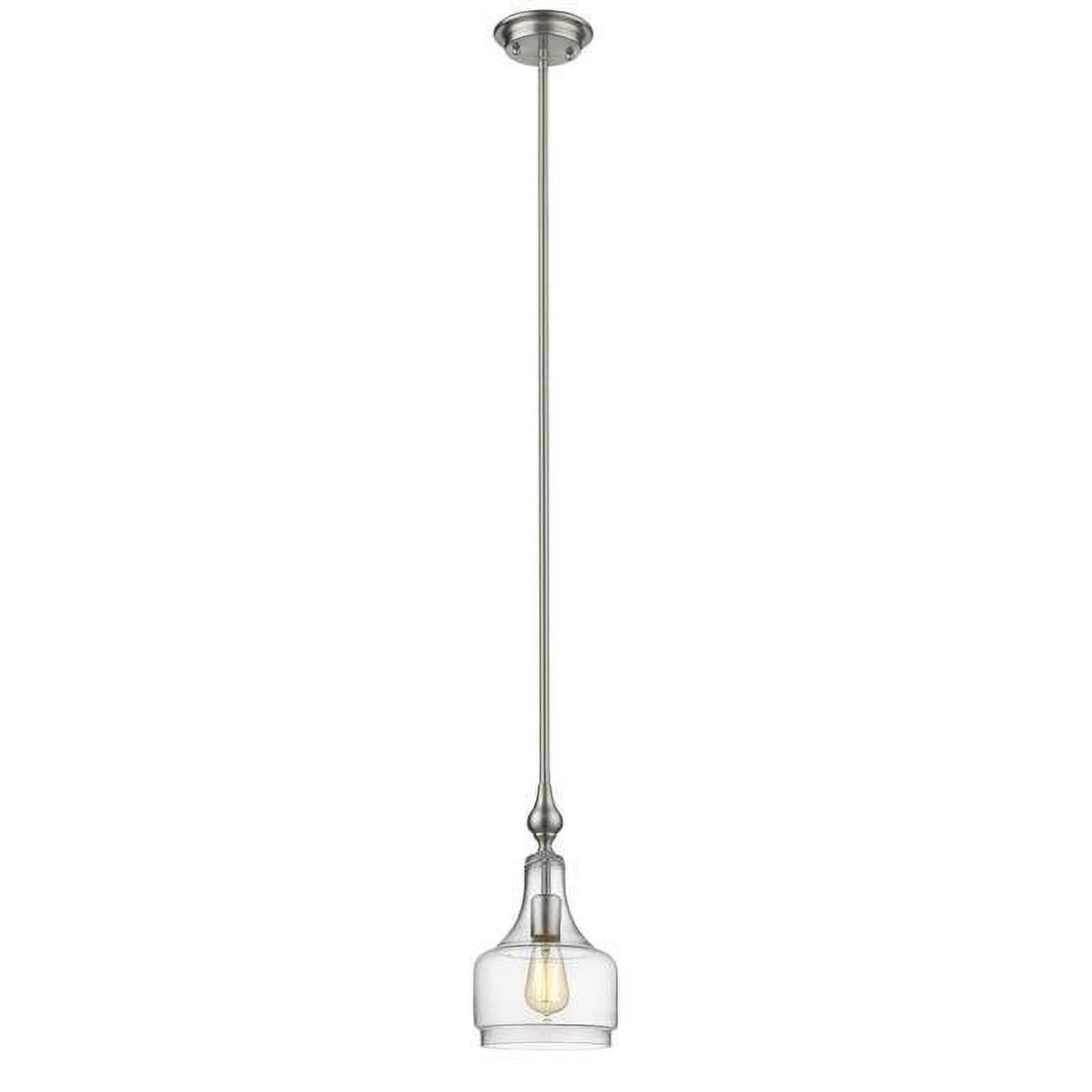 Ch2s007bn08-dp1 Layla Transitional 1 Light Brushed Nickel Ceiling Mini Pendant - 8 In.