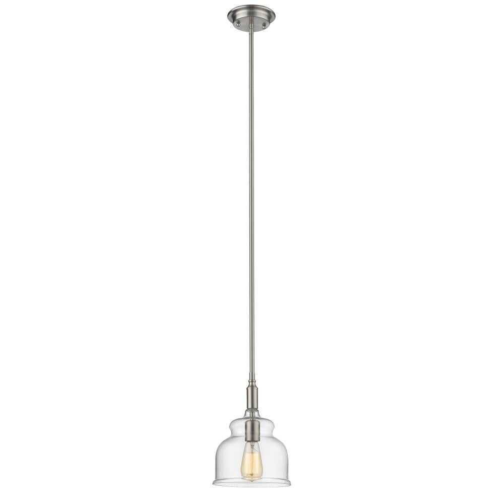 Ch2s176bn08-dp1 Zoe Transitional 1 Light Brushed Nickel Ceiling Mini Pendant - 8 In.