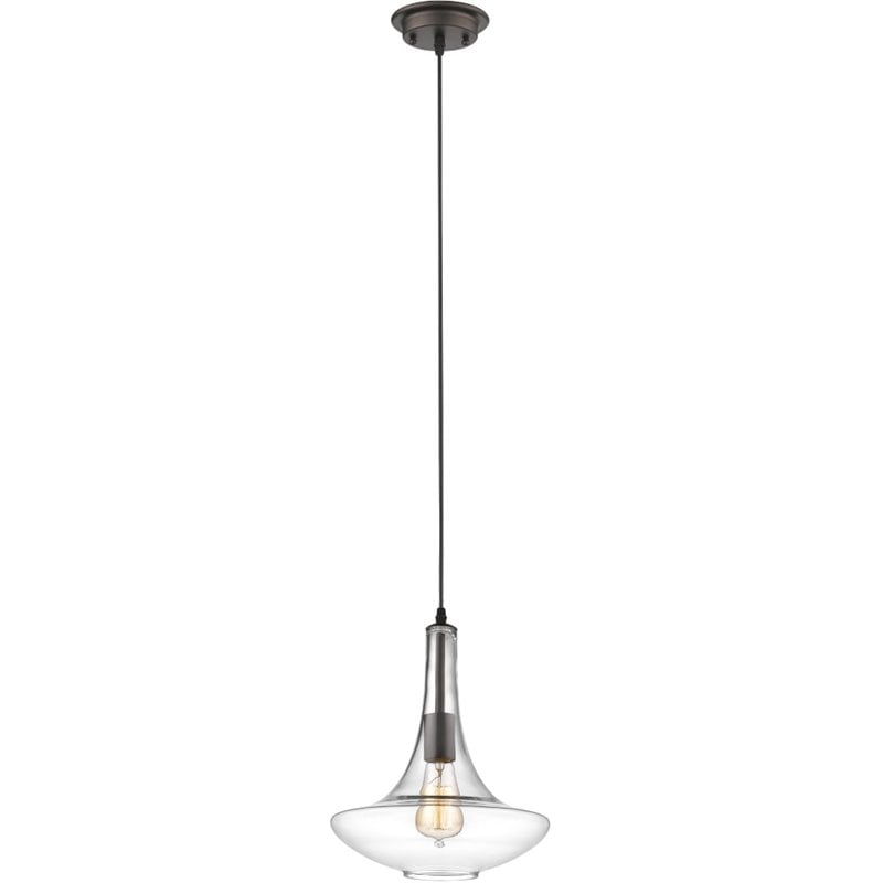 Ch2s105rb10-dp1 Leah Transitional 1 Light Rubbed Bronze Ceiling Mini Pendant - 10 In.