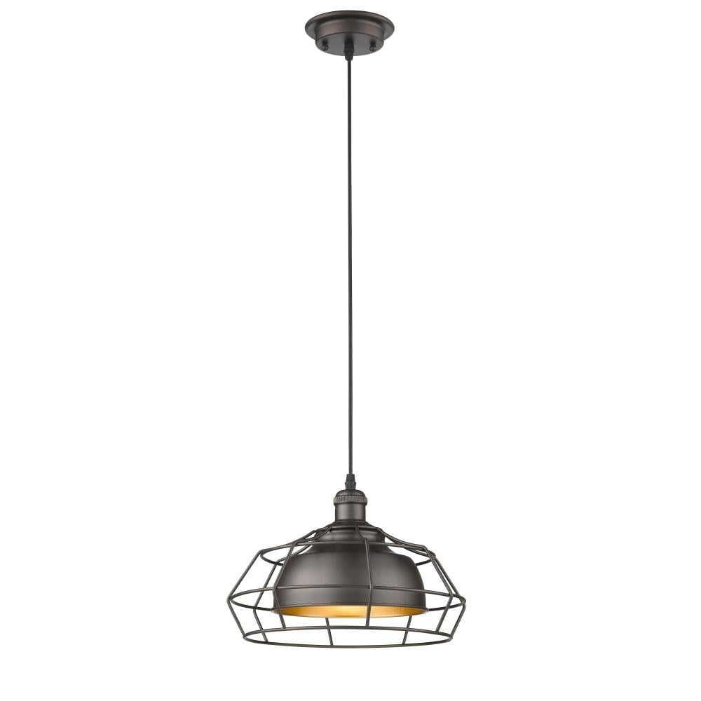 Ch2d086rb12-dp1 Ironclad Industrial-style 1 Light Rubbed Bronze Ceiling Mini Pendant - 12 In.