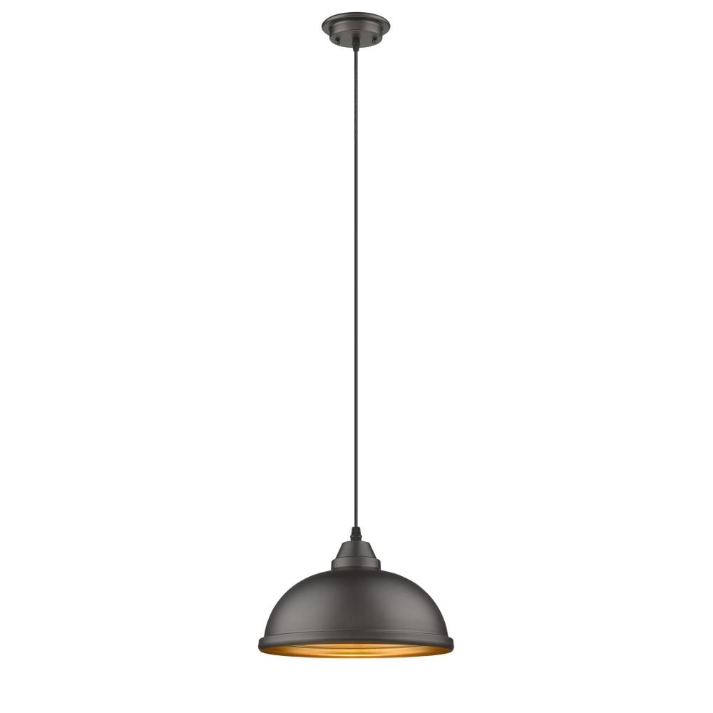 Ch2d092rb10-dp1 Ironclad Industrial-style 1 Light Rubbed Bronze Ceiling Mini Pendant - 10 In.