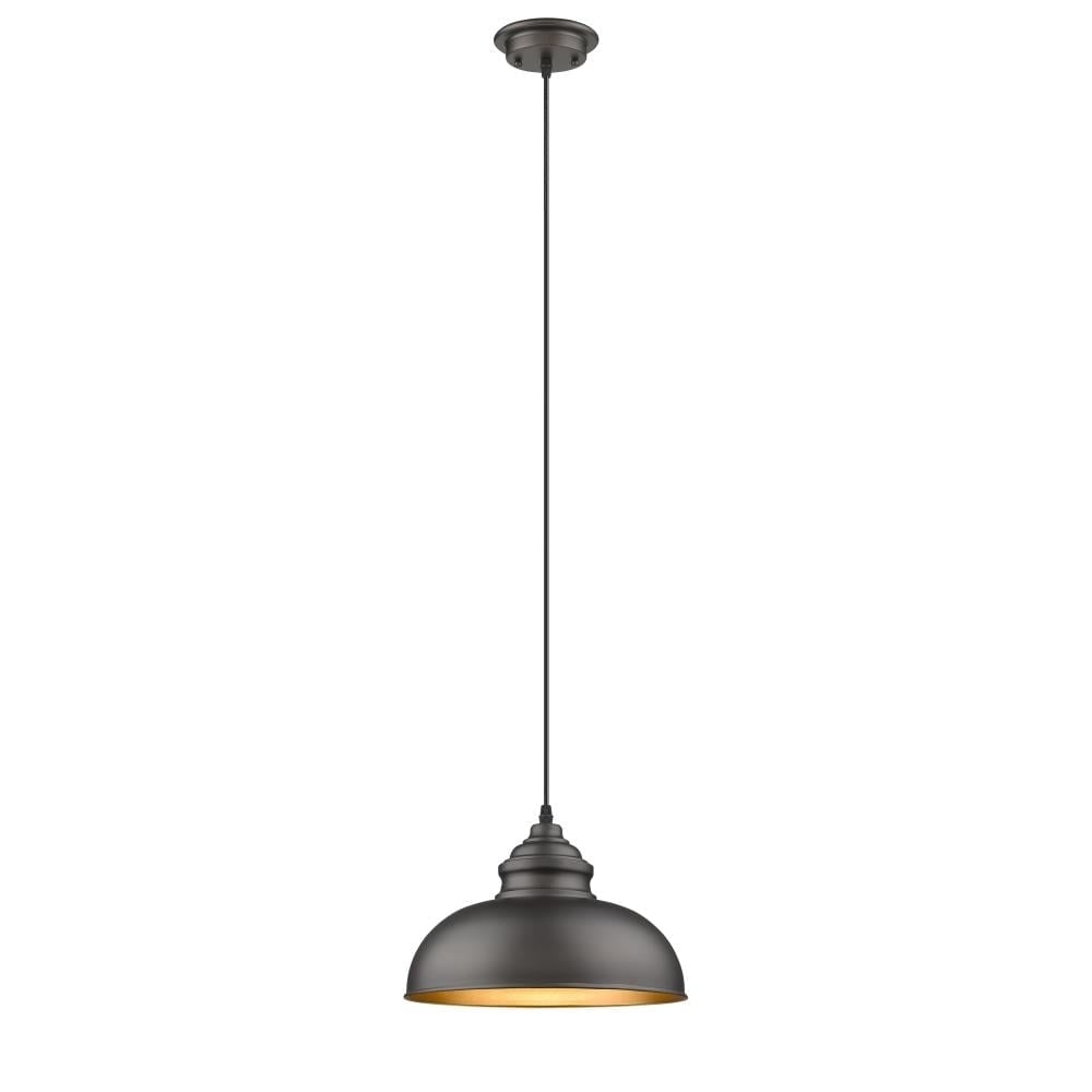 Ch2d093rb12-dp1 Ironclad Industrial-style 1 Light Rubbed Bronze Ceiling Mini Pendant - 12 In.