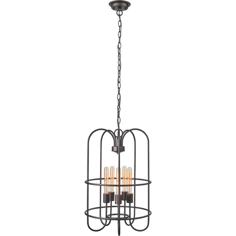 Ch2d102rb16-up5 Ironclad Industrial-style 5 Light Rubbed Bronze Ceiling Pendant - 16 In.