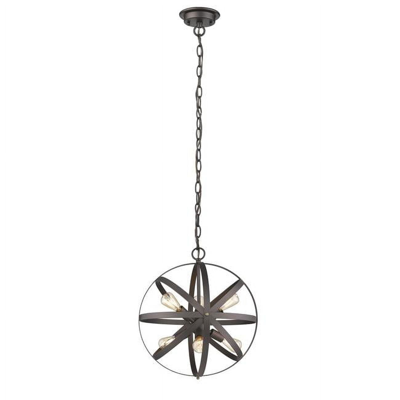 Ch2d083rb17-dp6 Ironclad Industrial-style 6 Light Rubbed Bronze Ceiling Pendant - 17 In.