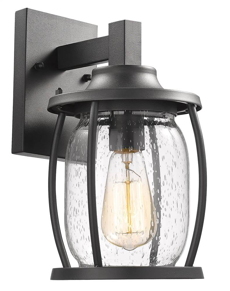 Ch2s073bk12-od1 Jackson Transitional 1 Light Textured Black Outdoor Wall Sconce - 12 In.