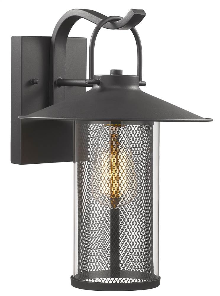 Ch2d075bk14-od1 Elijah Industrial-style 1 Light Textured Black Outdoor Wall Sconce - 14 In.