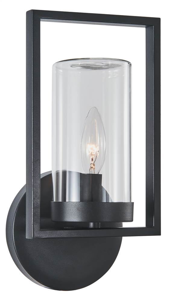 Ch2s077bk13-od1 Matthew Transitional 1 Light Textured Black Outdoor & Indoor Wall Sconce - 13 In.
