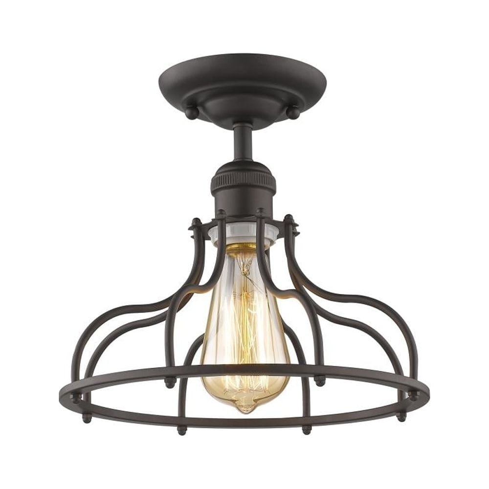 Ch2d004rb10-sf1 Jaxon Industrial-style 1 Light Rubbed Bronze Semi-flush Ceiling Fixture - 10 In.